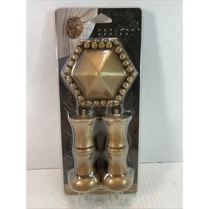 HOME TRENDS DECORATIVE CURTAIN Drape HOLDBACK SET OF 2 BRONZE TONED NEW